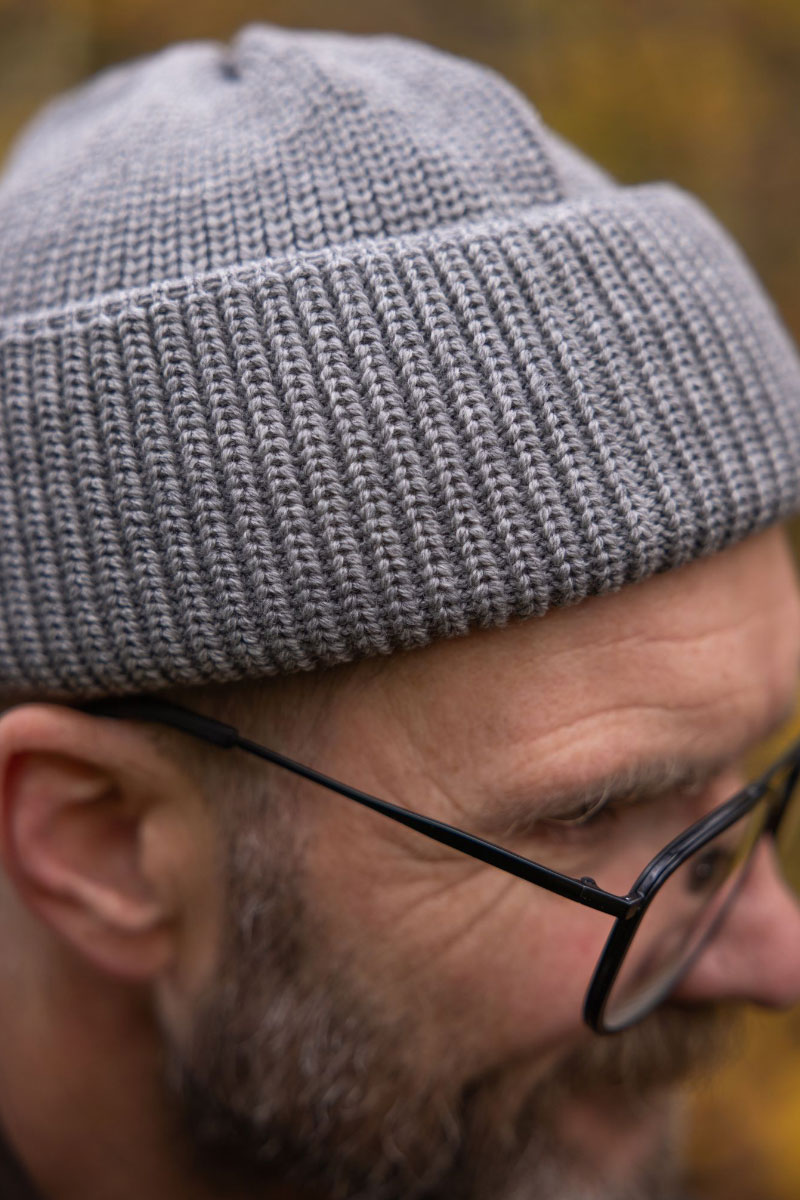 Merino Bifold Watch Cap / Grey
