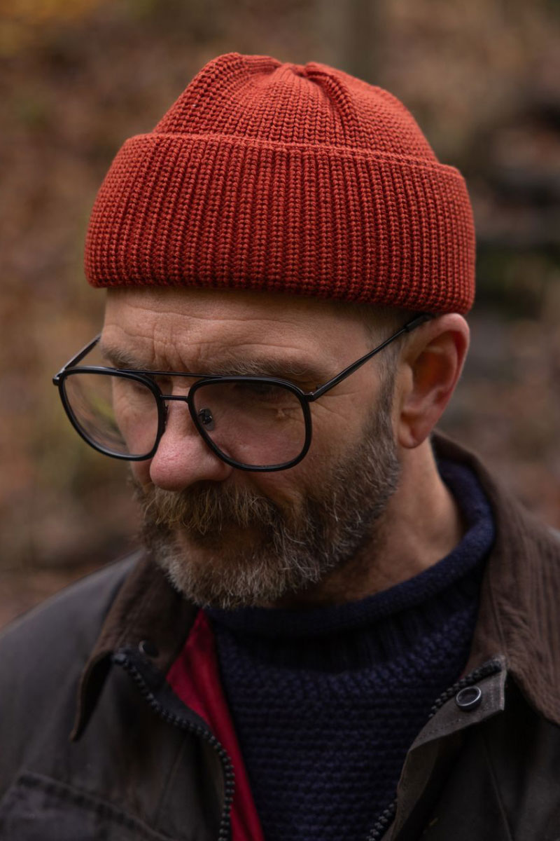 Merino Bifold Watch Cap / Rust