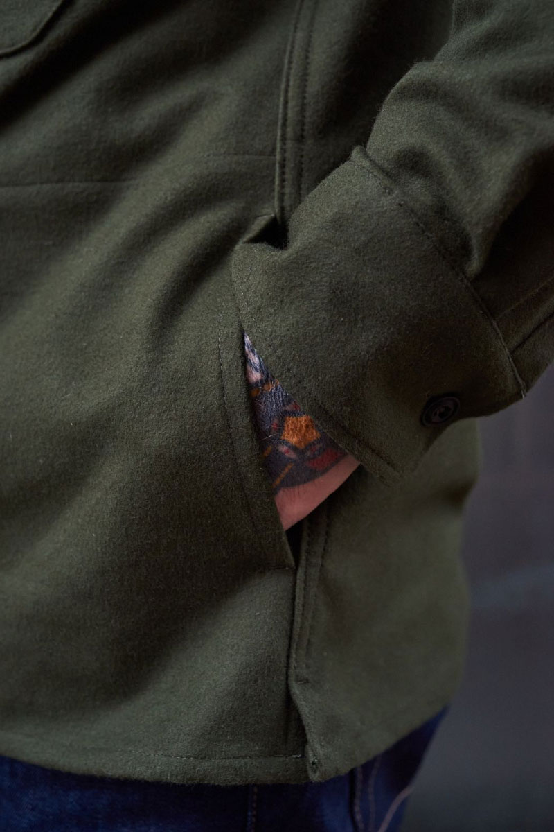 Moleskin Overshirt / Dark Green