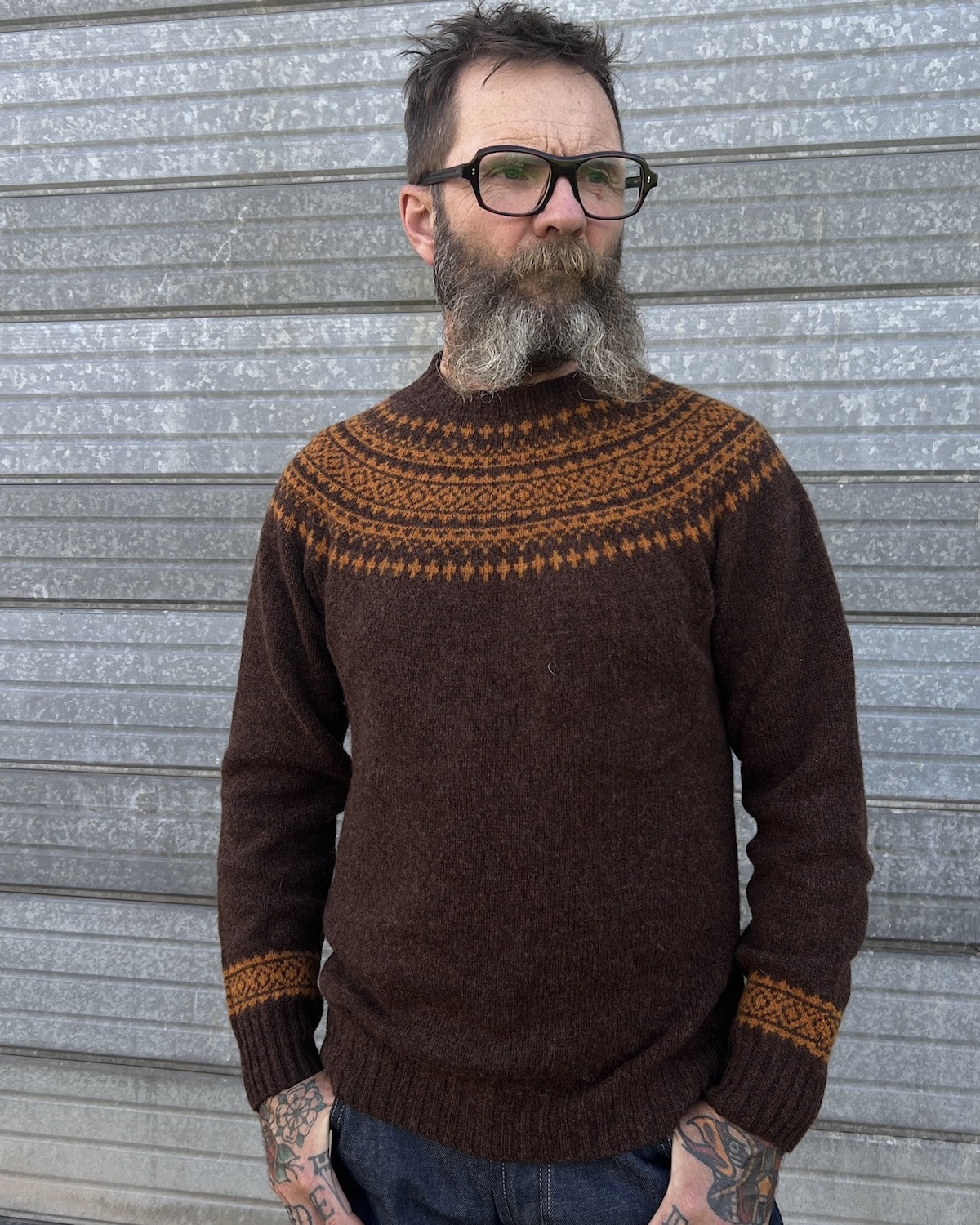 Nordic Fair Isle Jumper / Chocolate Orange