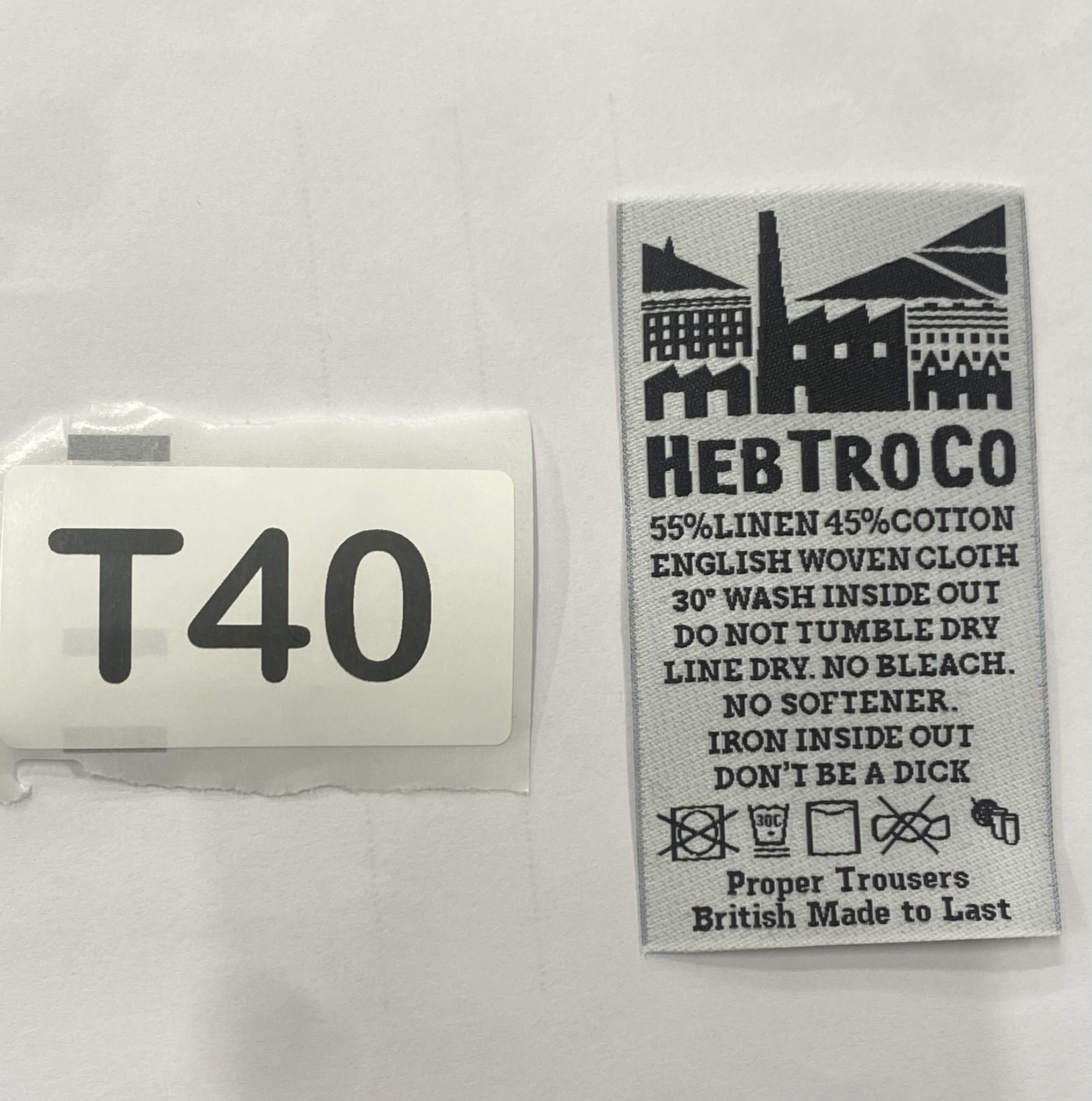 ARCHIVE_55% Linen, 45% Cotton English Woven Cloth Label