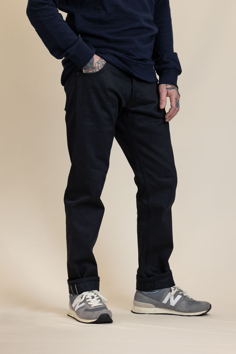 M16 Selvedge Denim Jeans / Double Black