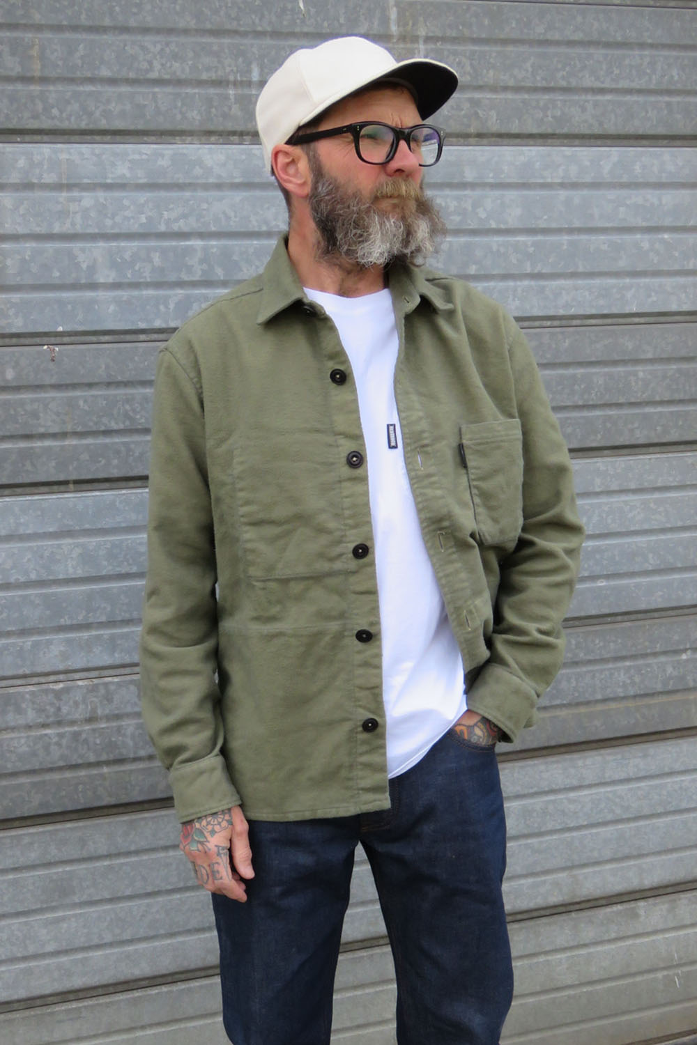 Moleskin Overshirt Reworked / Sage