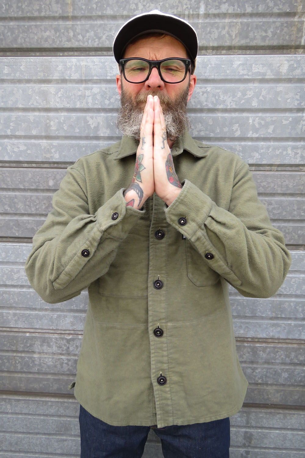 Moleskin Overshirt Reworked / Sage